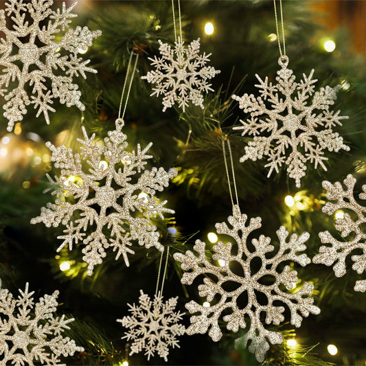 Langley Christmas Snowflake Ornaments Set Rose Gold 36pcs 4 Sizes