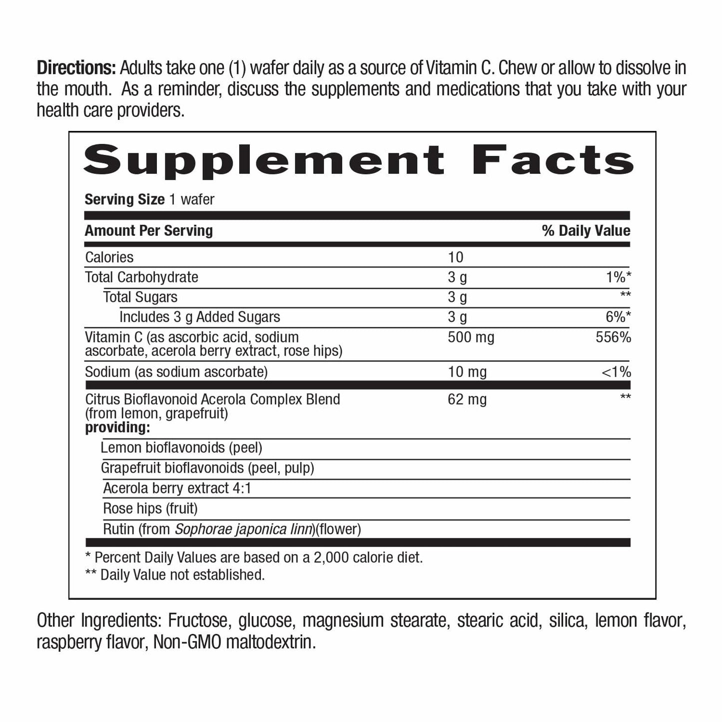 BestBy08/28 Country Life Acerola Vitamin C Complex 500mg Chewable 90 Wafers