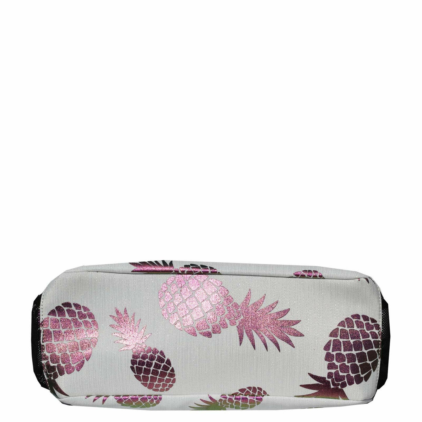 ESVAN Floral Water Resistant Large Tote Bag Shoulder Bag White Pineapple