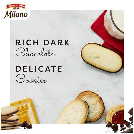 BestBy06/25 Pepperidge Farm Milano Dark Chocolate Cookies 20 Packs 2 Cookies