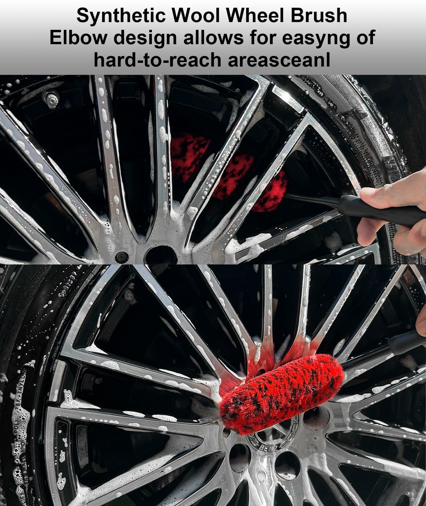 YILANBON Wheel Brush Soft Dense Fibers Car Rim Clean 2PCS