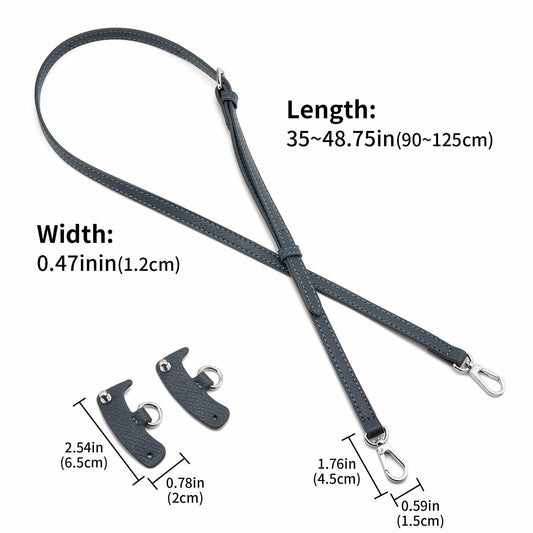 Adjustable Replacement Shoulder Strap for Longchamp Mini Pouch Grey Silver