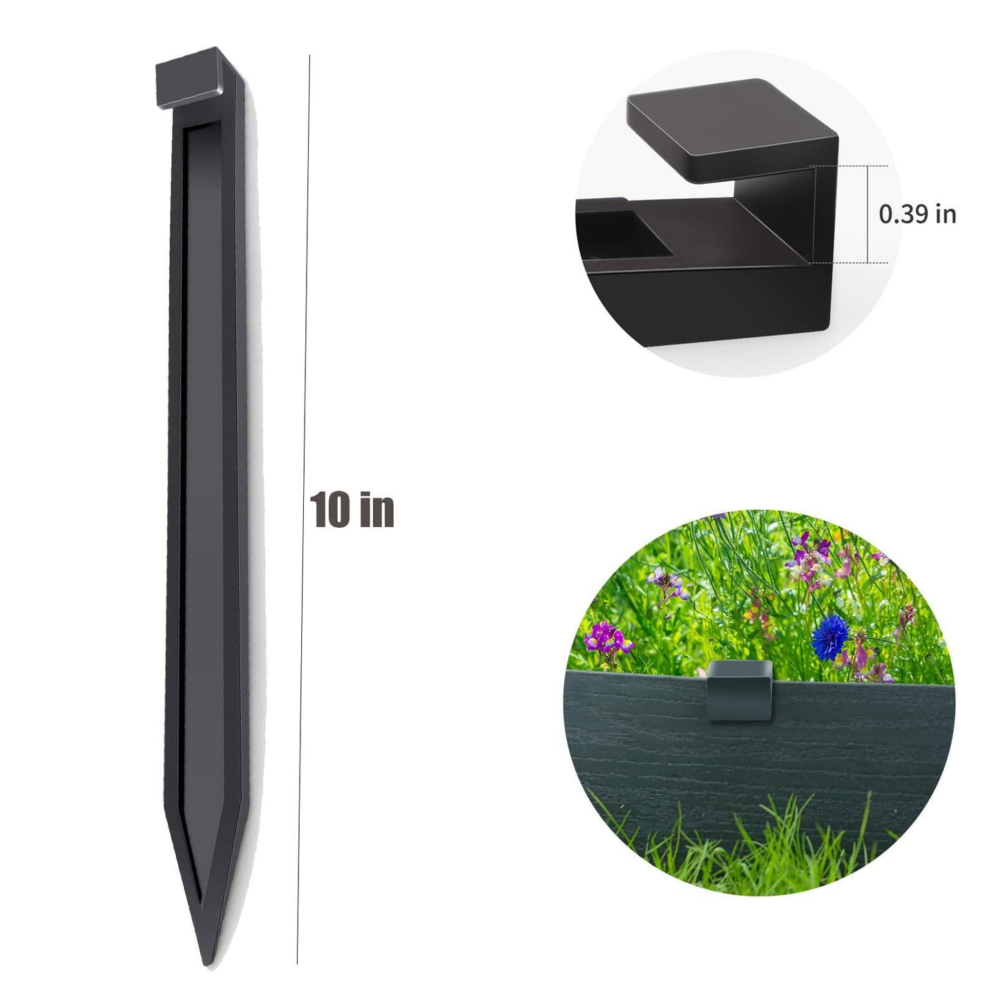 Asoleo Garden Landscape Stakes 10in 60pcs Anchoring Edging Coil Barrier