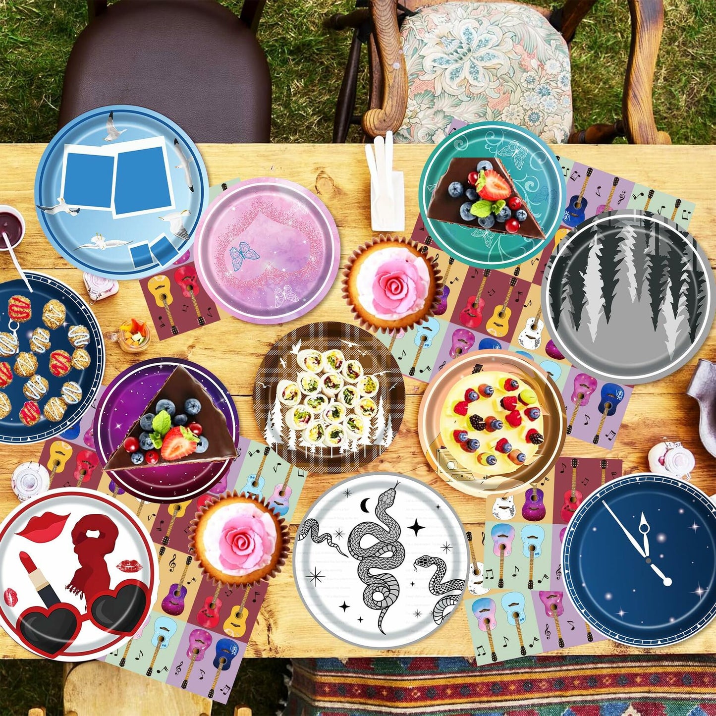 Music Themed 75Pcs Birthday Party Decorations & Tableware for Girls Fans