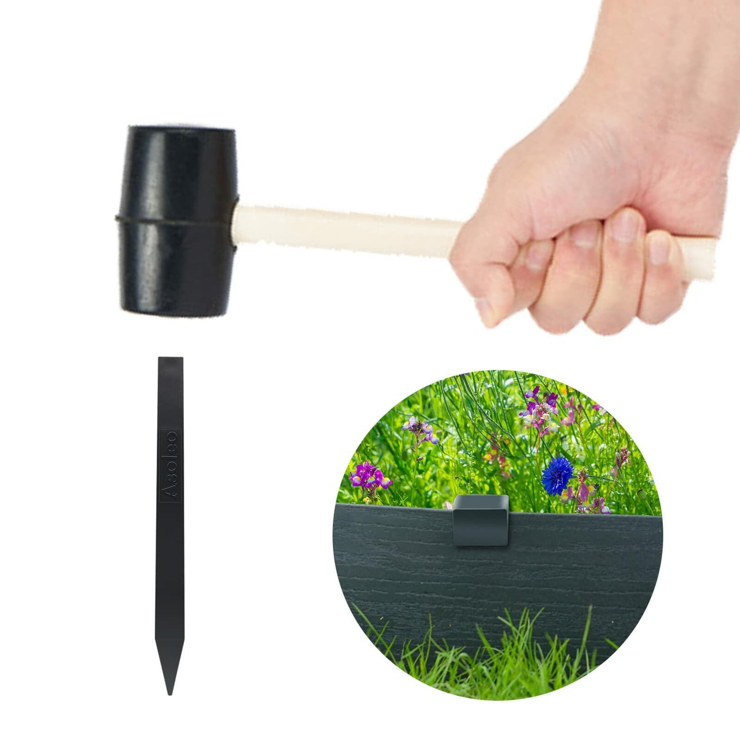 Asoleo Garden Landscape Stakes 10in 60pcs Anchoring Edging Coil Barrier