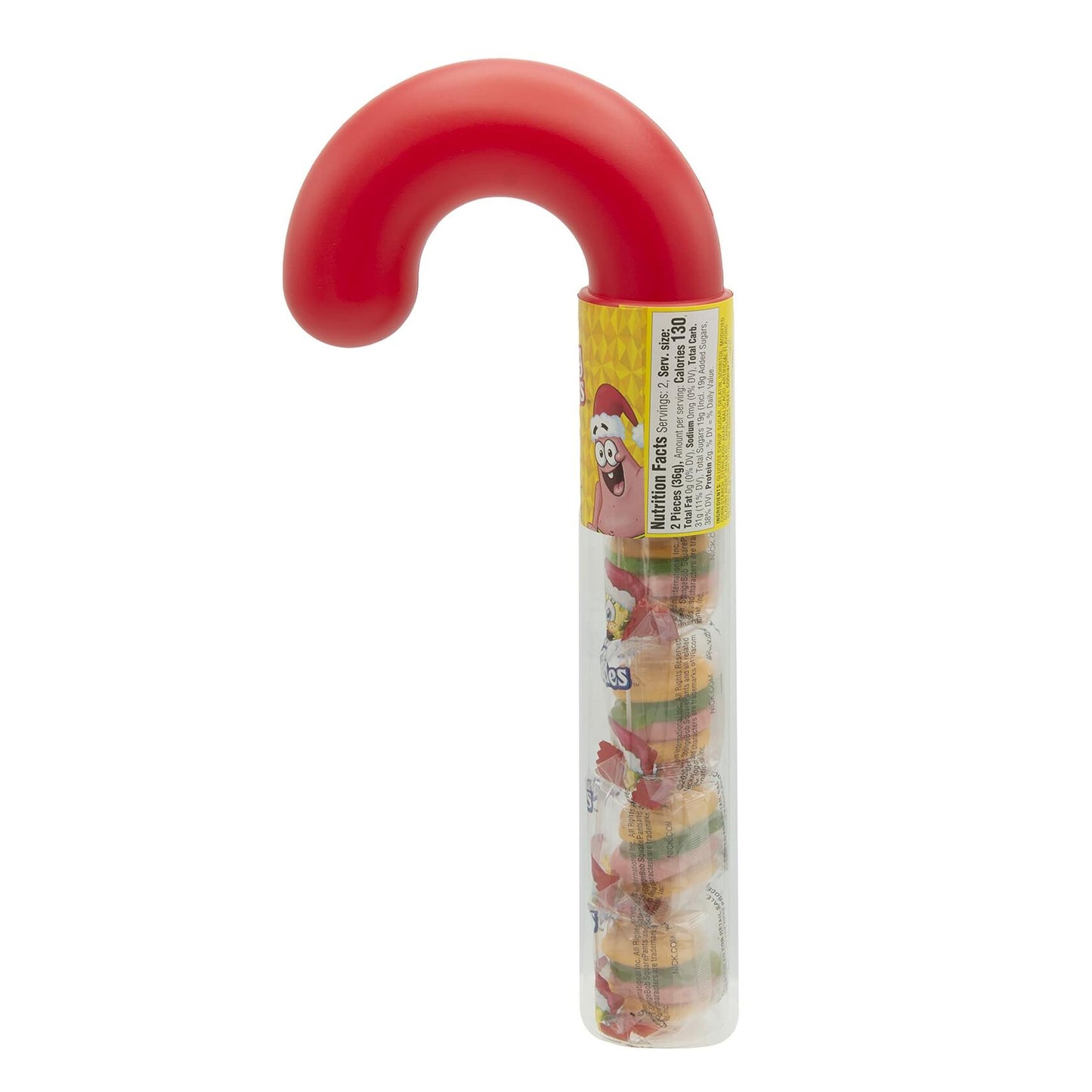 Krabby Patties Gummy Candy Holiday Candy Cane Tube 3 Pack