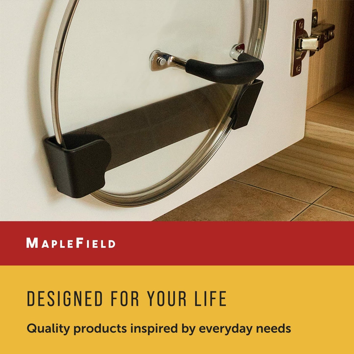 Pot Lid Wall Organizer Clips Stick-On 6" & 9" Sizes Pack of 2