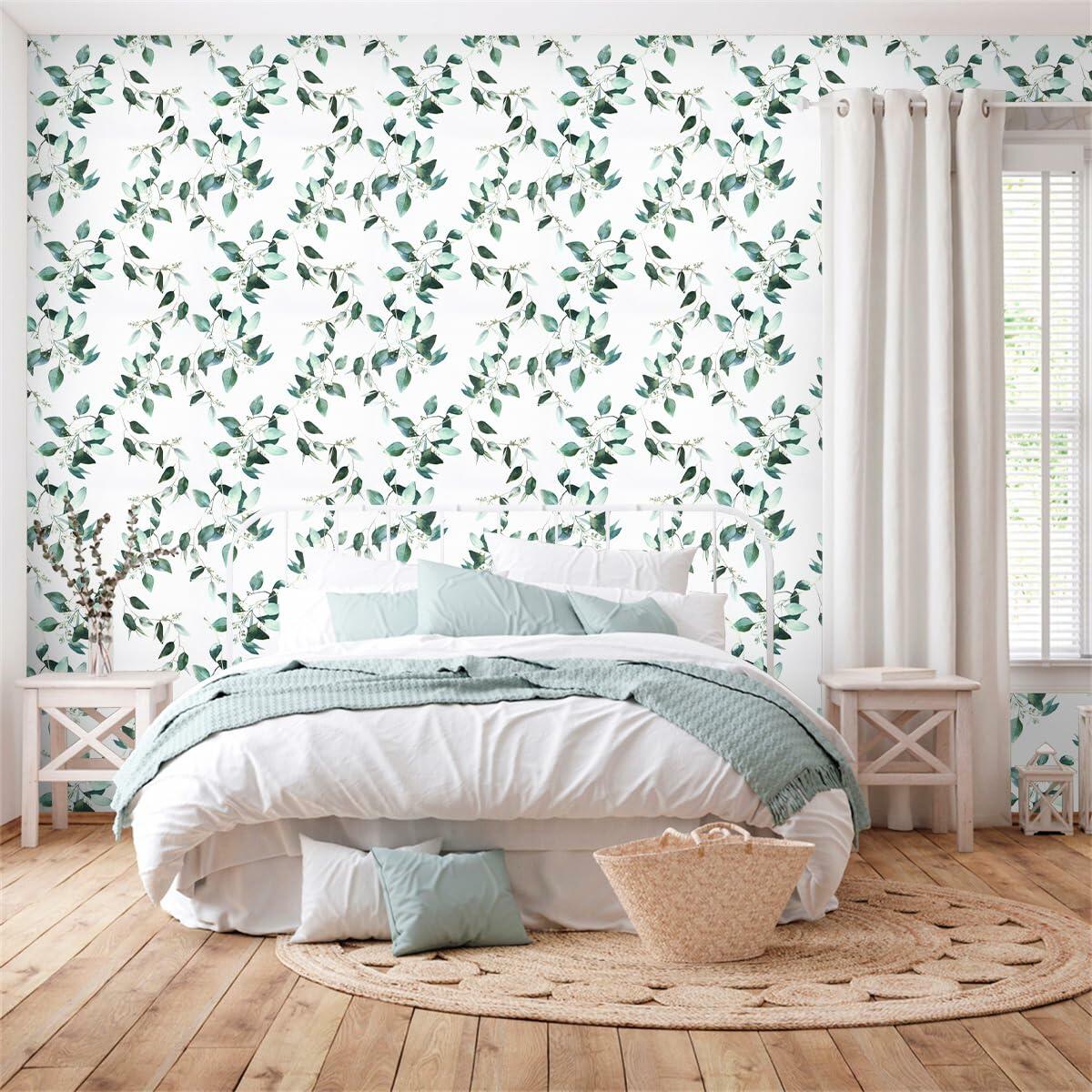 Erfoni Floral Peel and Stick Wallpaper 17.7x118.1 Black Yellow Boho Decor