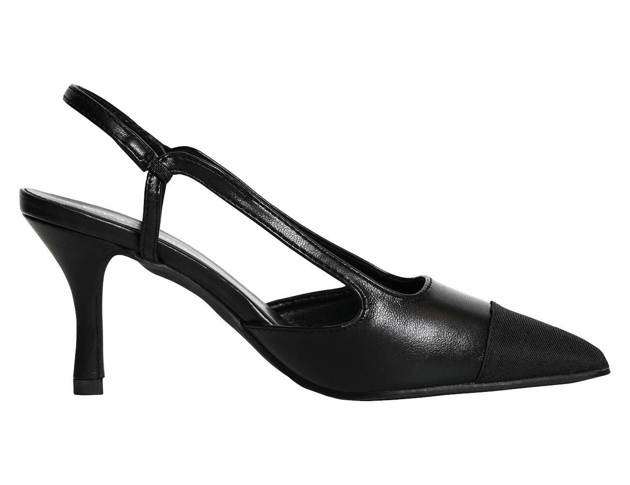 C.Paravano Women's Pointed Toe Slingback Pumps Black Size 9.5