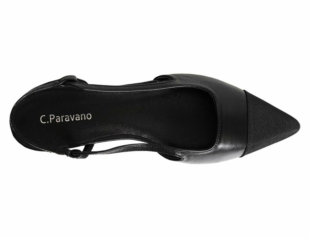 C.Paravano Women's Pointed Toe Slingback Pumps Black Size 9.5