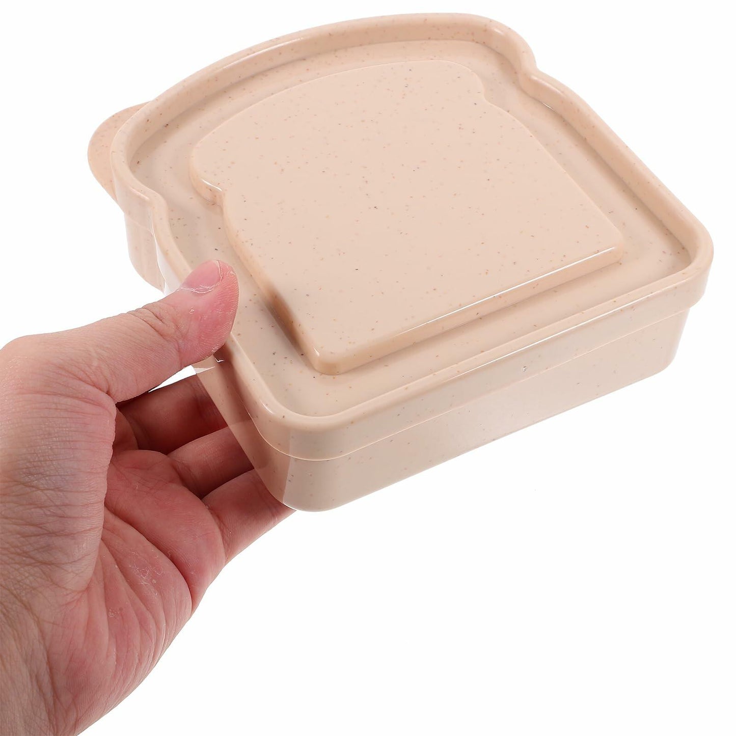 ABOOFAN 4pcs Plastic Toast Shape Sandwich Containers with Lid Food Storage
