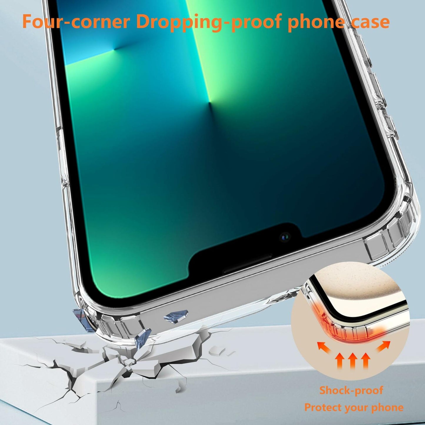 LORYVAN Magnetic Clear Case iPhone 12/12 Pro Floral Blue 6.1"