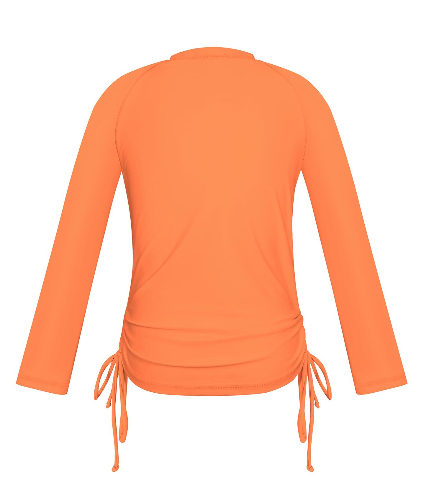 SHEKINI Girl's UPF50+ Zipper Rash Guard Swimsuit Orange Size 8-10