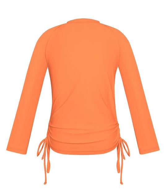 SHEKINI Girl's UPF50+ Zipper Rash Guard Swimsuit Orange Size 8-10