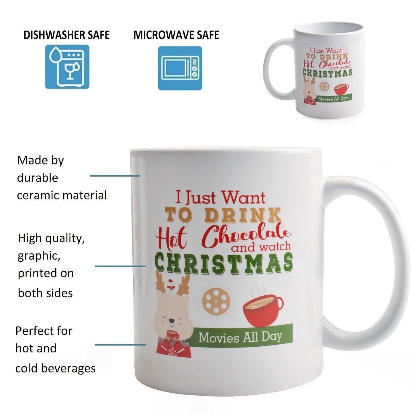 Tiberias Christmas Coffee Mug Ceramic Tea 11 Oz Holiday Gift Box