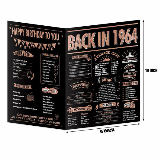 InstaDecor 60th Birthday Card for Women Jumbo 8x10 Inch Rose Gold