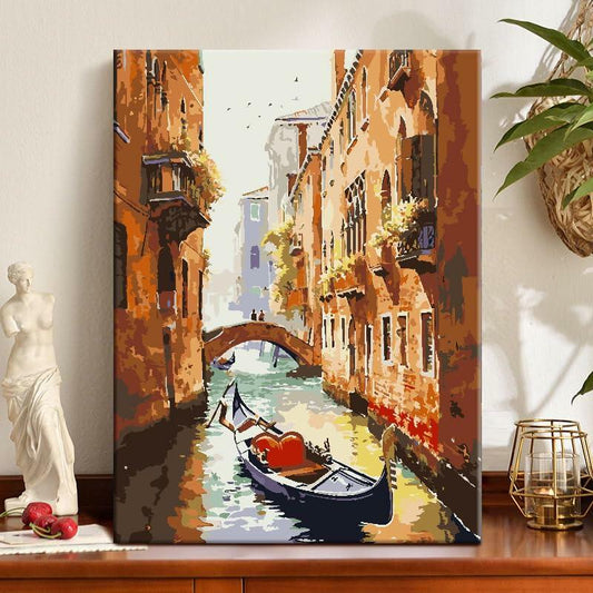 ZRIZQ Paint by Number Kit for Adults 12x16 Canvas City Colorful Box