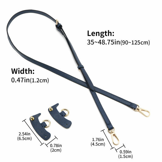DEVPSISR Leather Adjustable Purse Strap for Longchamp Handbag Blue