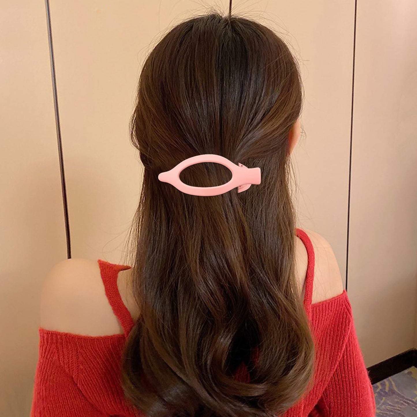 Velscrun Alligator Hair Clips Large Matte Pink 4Pcs Thick Thin Hair
