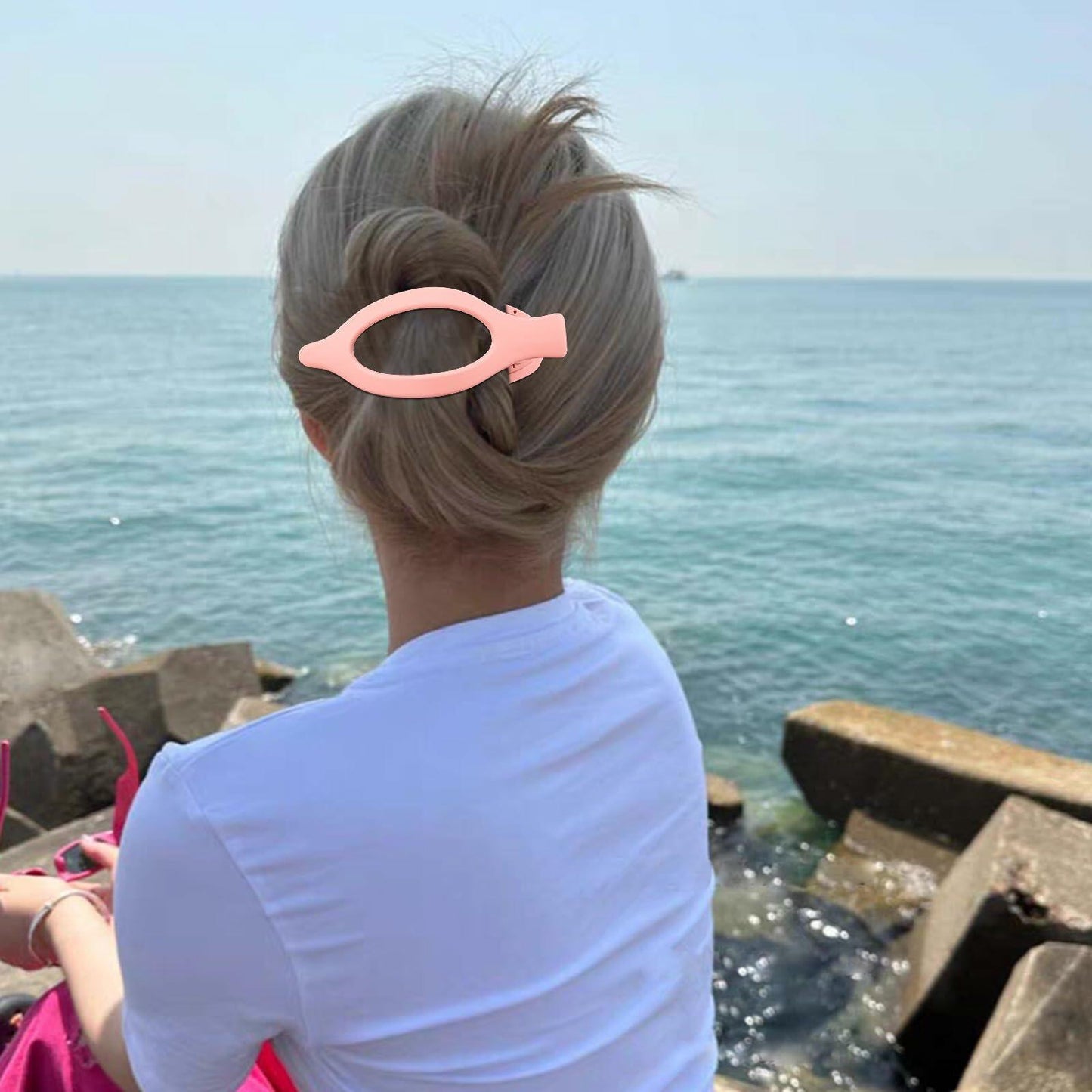 Velscrun Alligator Hair Clips Large Matte Pink 4Pcs Thick Thin Hair