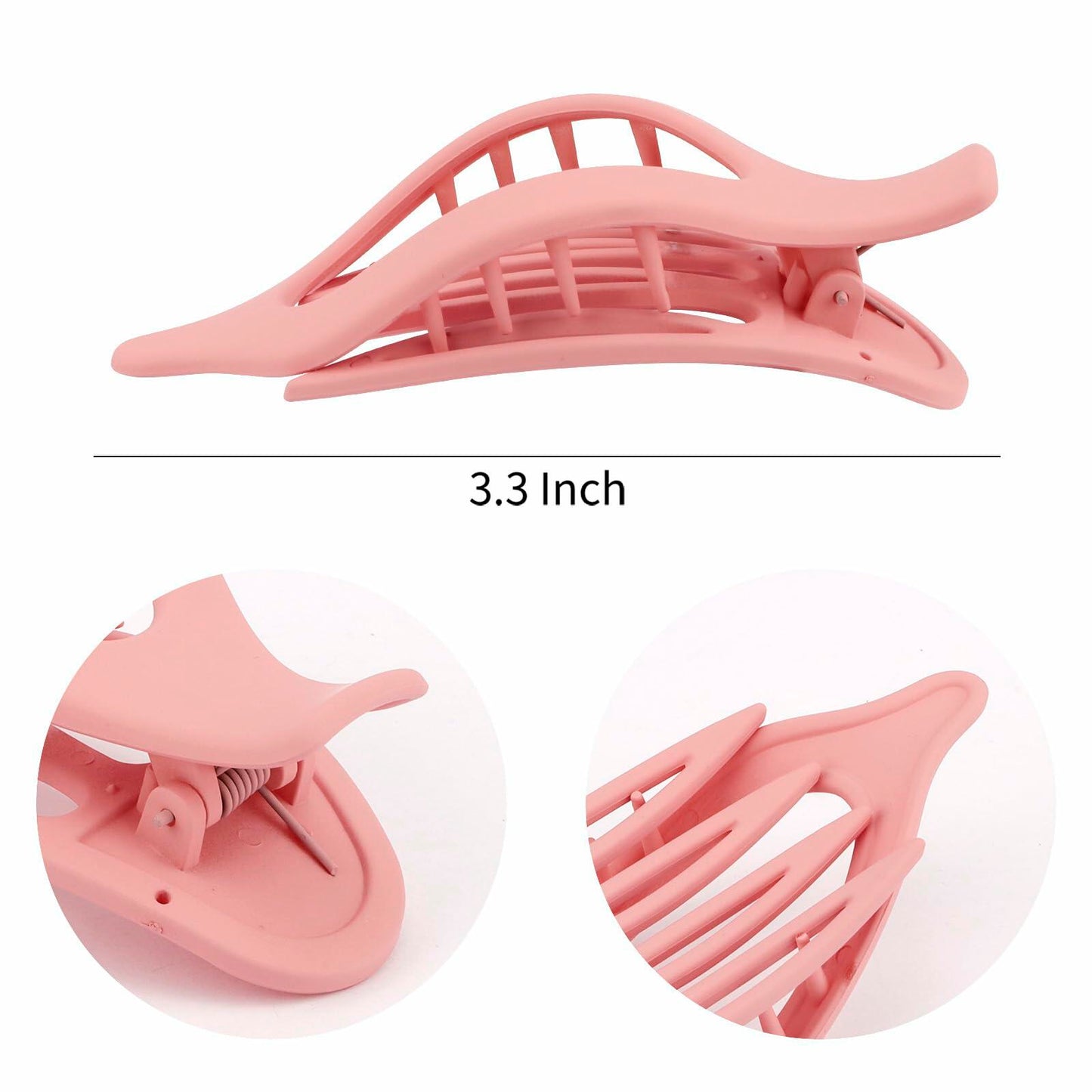 Velscrun Alligator Hair Clips Large Matte Pink 4Pcs Thick Thin Hair