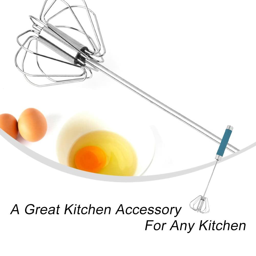 Stainless Steel Balloon Whisk Semi-Automatic Egg Beater Mixer Tool