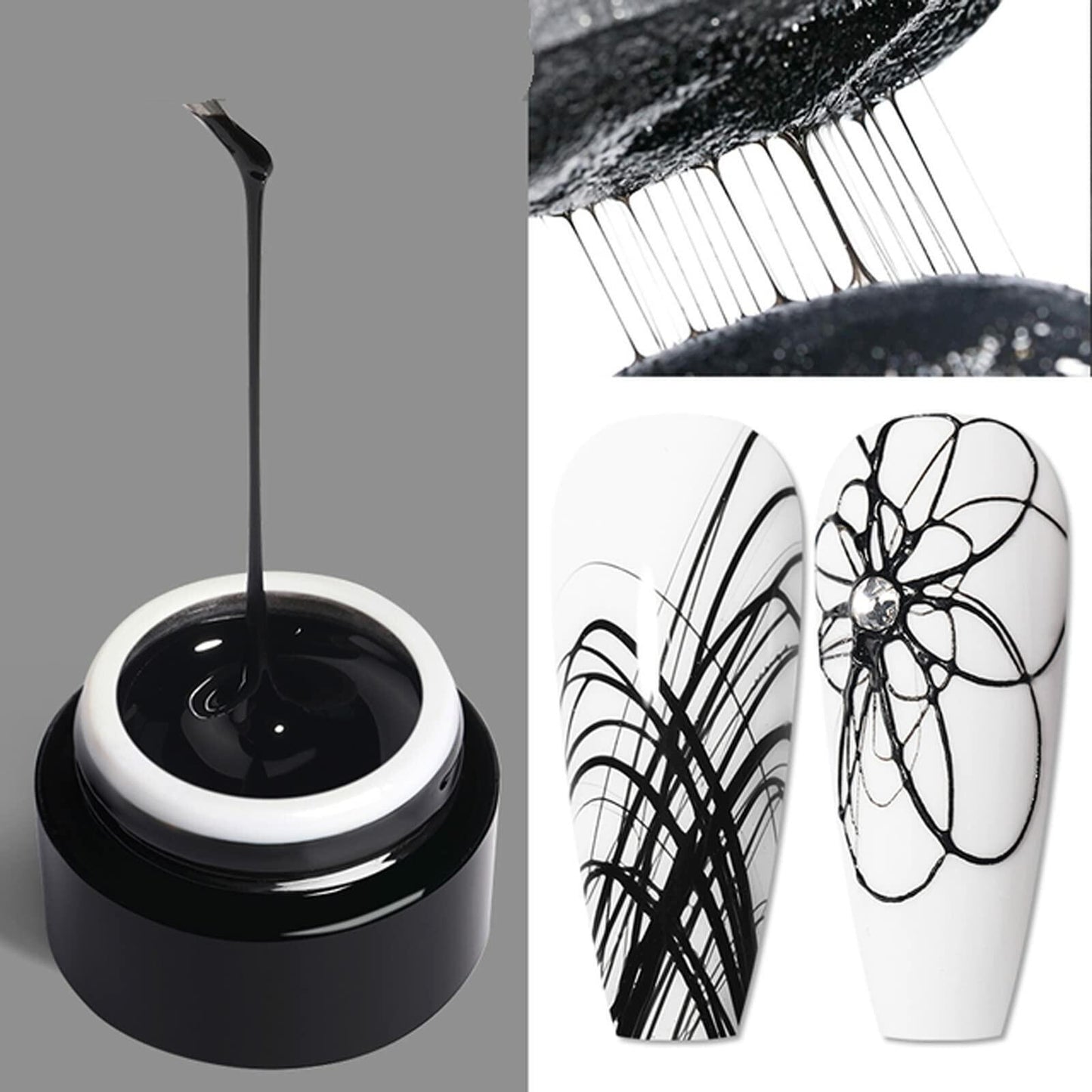 Vonrui Black Spider Gel Nail Art Paint UV LED Manicure Nail Gel