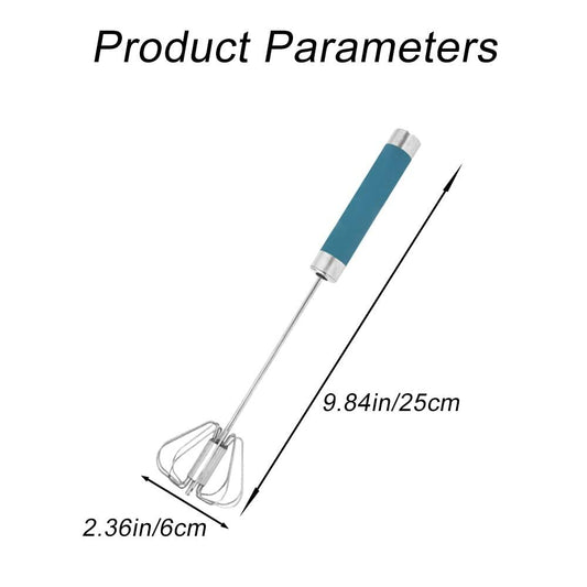 Stainless Steel Balloon Whisk Semi-Automatic Egg Beater Mixer Tool
