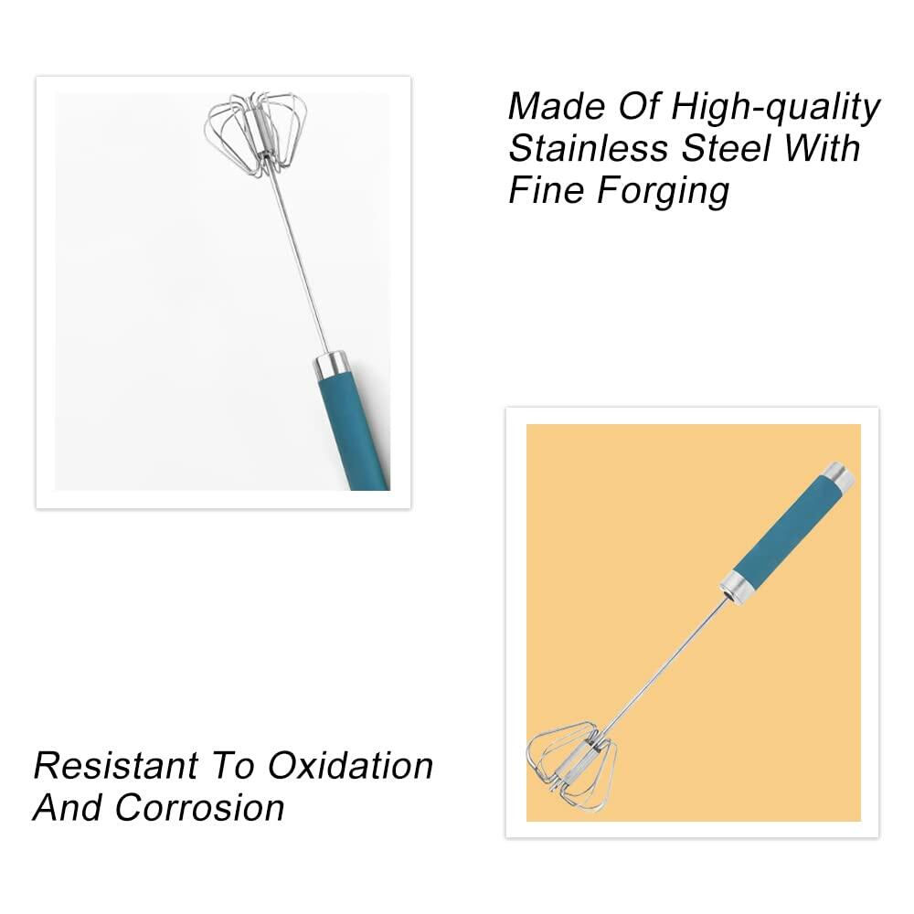 Stainless Steel Balloon Whisk Semi-Automatic Egg Beater Mixer Tool