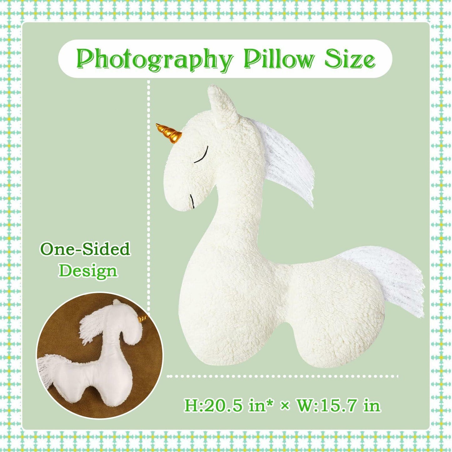 Baby Unicorn Posing Pillow Infant Photography Prop One-Horned Alpaca Photoshoot