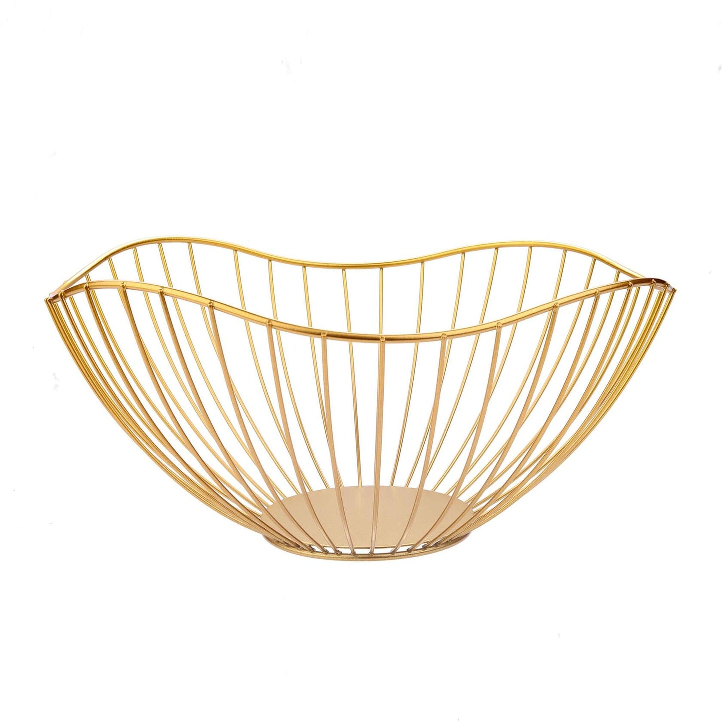IBWell Metal Iron Wire Single Tier Dish Stand Basket Holder Gold