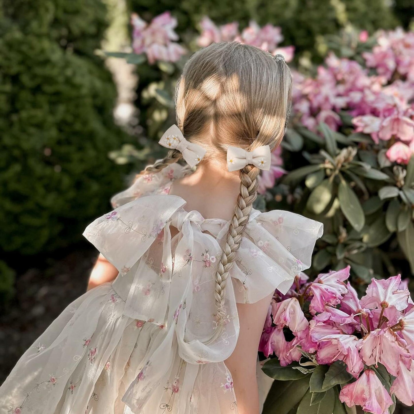 FANCY CLOUDS Baby Hair Clips 10 pcs Handmade Daisy Bows Barrettes Accessories