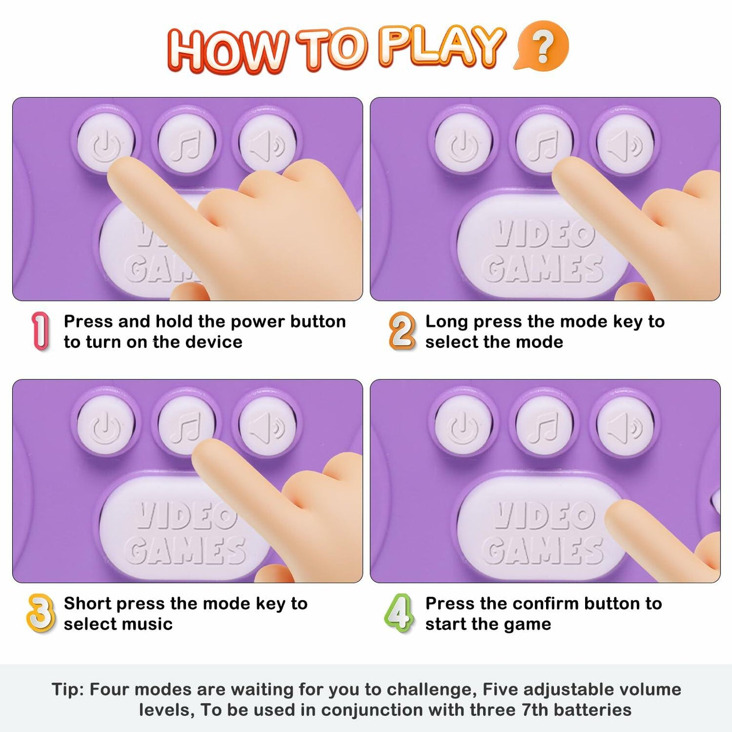 Hand-Held Rhythm Master Dance Machine Educational Toy Purple Bunny Kids 3-12