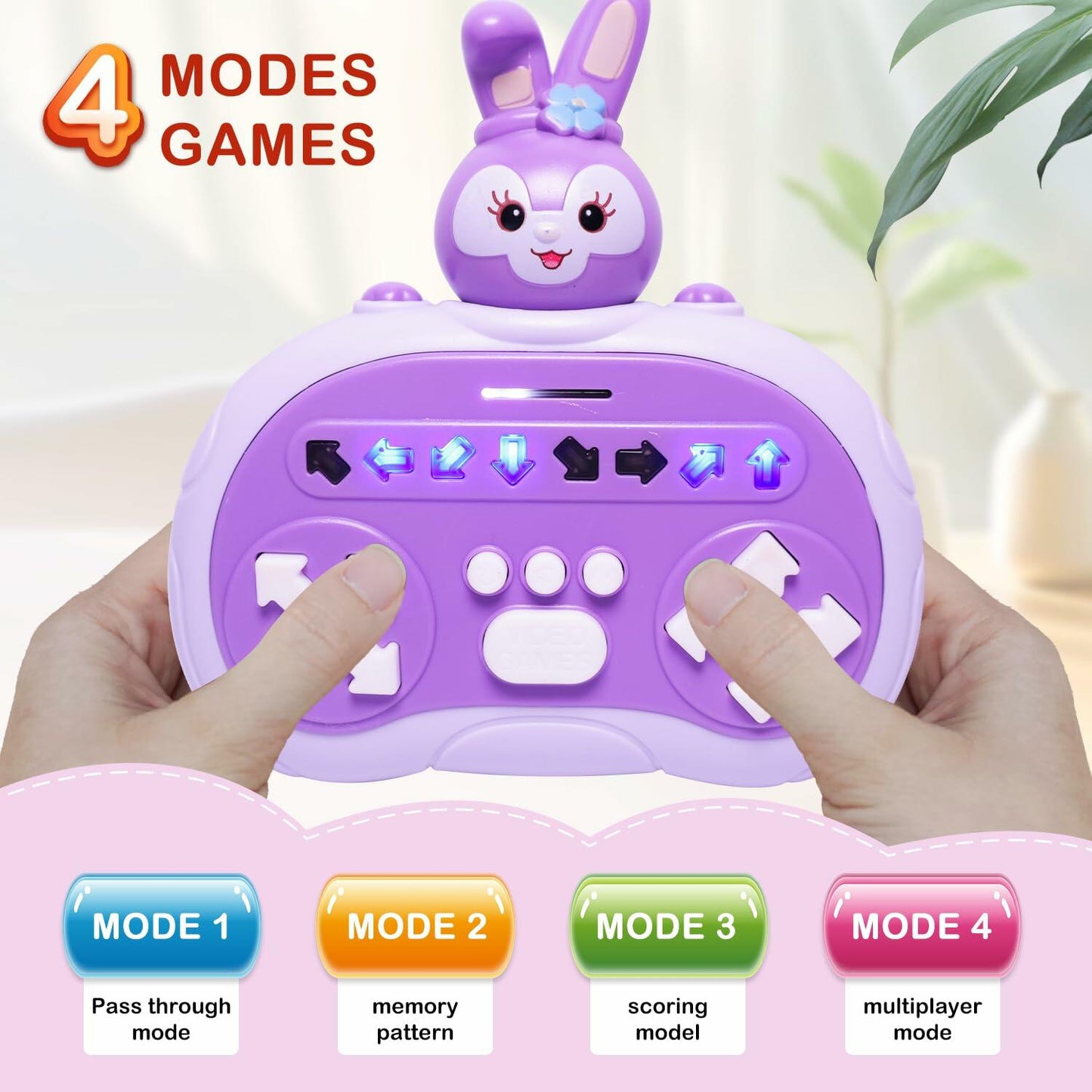 Hand-Held Rhythm Master Dance Machine Educational Toy Purple Bunny Kids 3-12