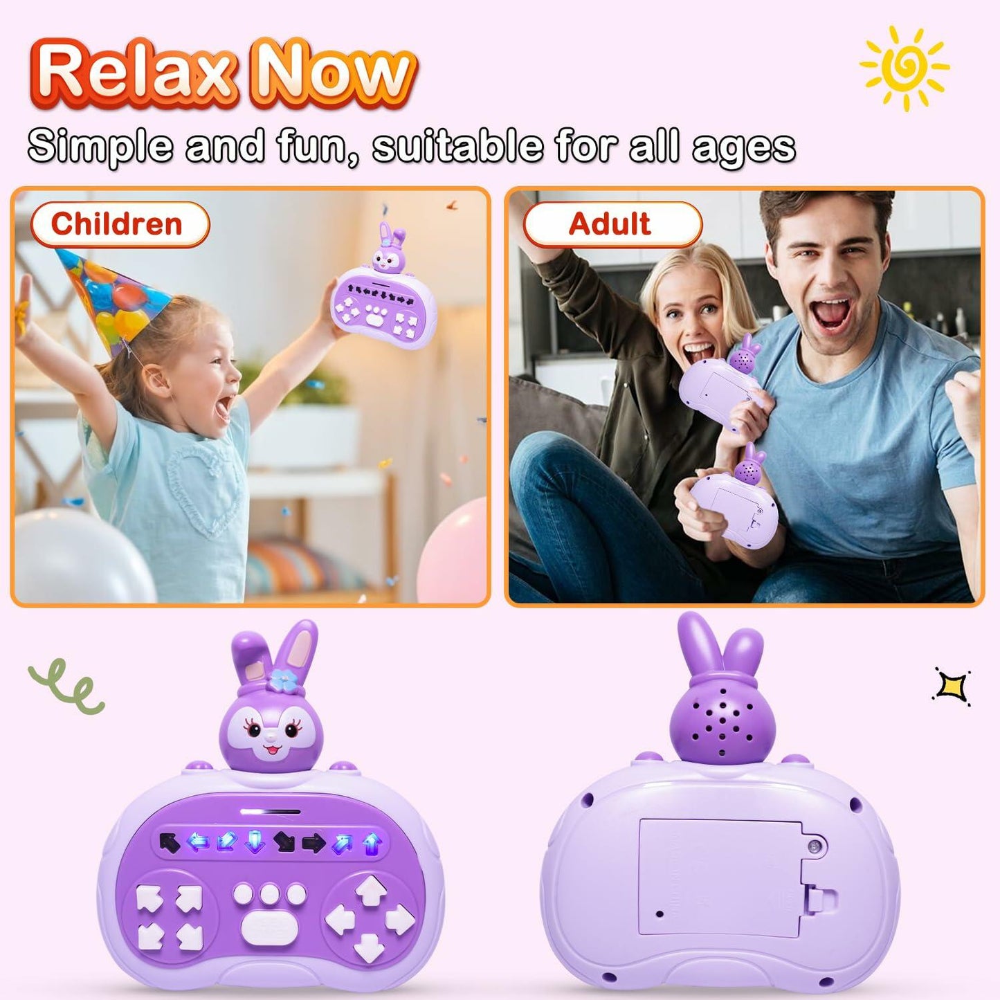 Hand-Held Rhythm Master Dance Machine Educational Toy Purple Bunny Kids 3-12