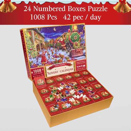 Advent Calendar Christmas Puzzle 1008pcs 24 Days Countdown