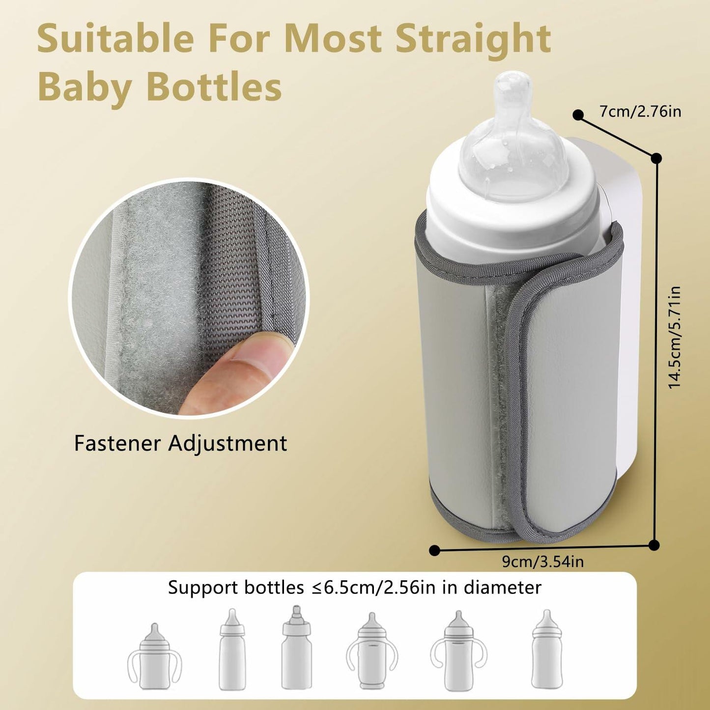 KOCASO Portable Baby Bottle Warmer USB Rechargeable Travel Milk Warmer 6 Levels