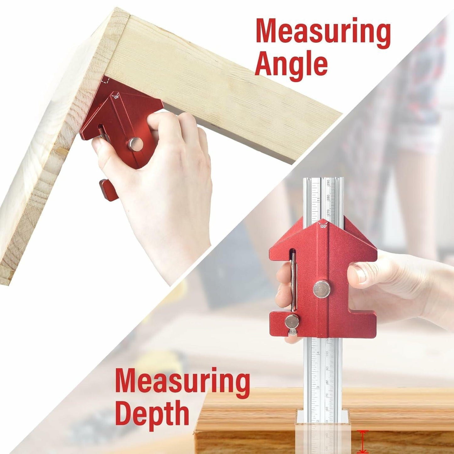 TOURACE Cabinet Handle Jig Aluminum Template Tool Red Woodworking Ruler