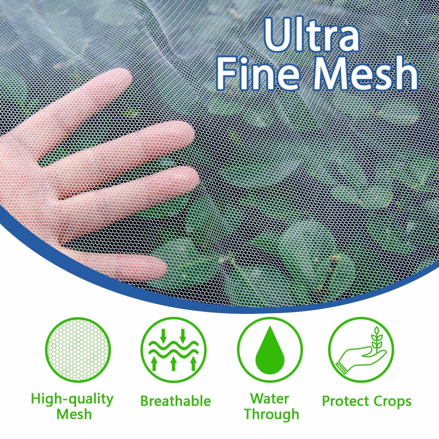 Daksha Ultra Fine White Garden Netting 2.4x3m 7.8x9.8ft Mosquito Plant Cover