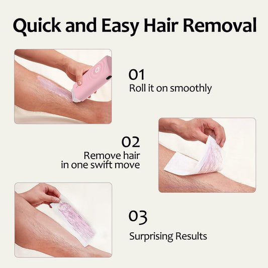 Roll on Waxing Kit for Women with 2 Cartridges & 50 Wax Strips All Skin Types