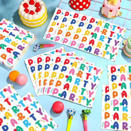 MotiMind 100 Pcs Rainbow Disposable Party Napkins Birthday Supplies