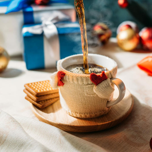 Sweater Mug Winter Cozy 14oz Red White Gloves Tree Holiday Gift