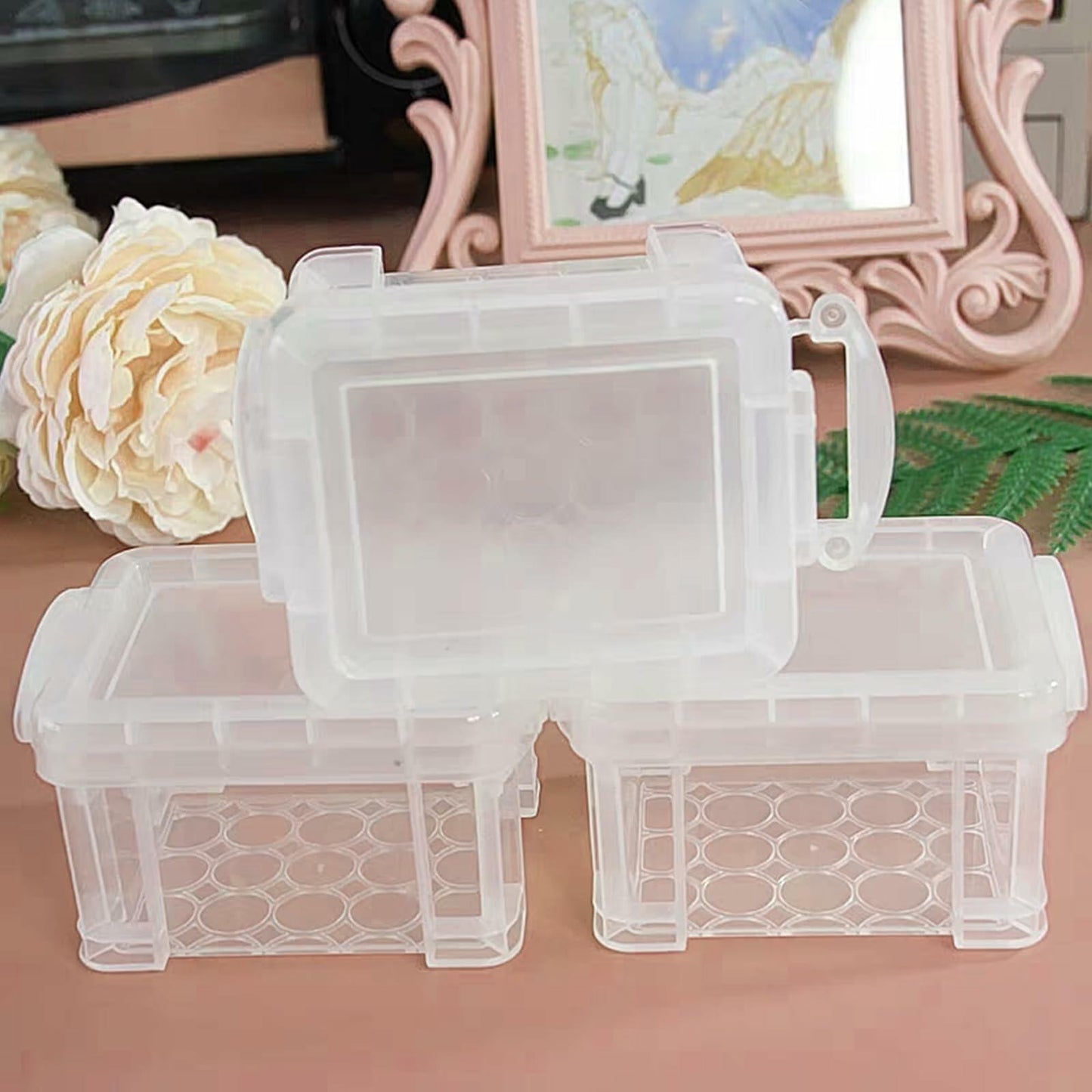 GBACHOOSE 20PCS Small Stackable Storage Containers with Lids 3.5x2.5x2"