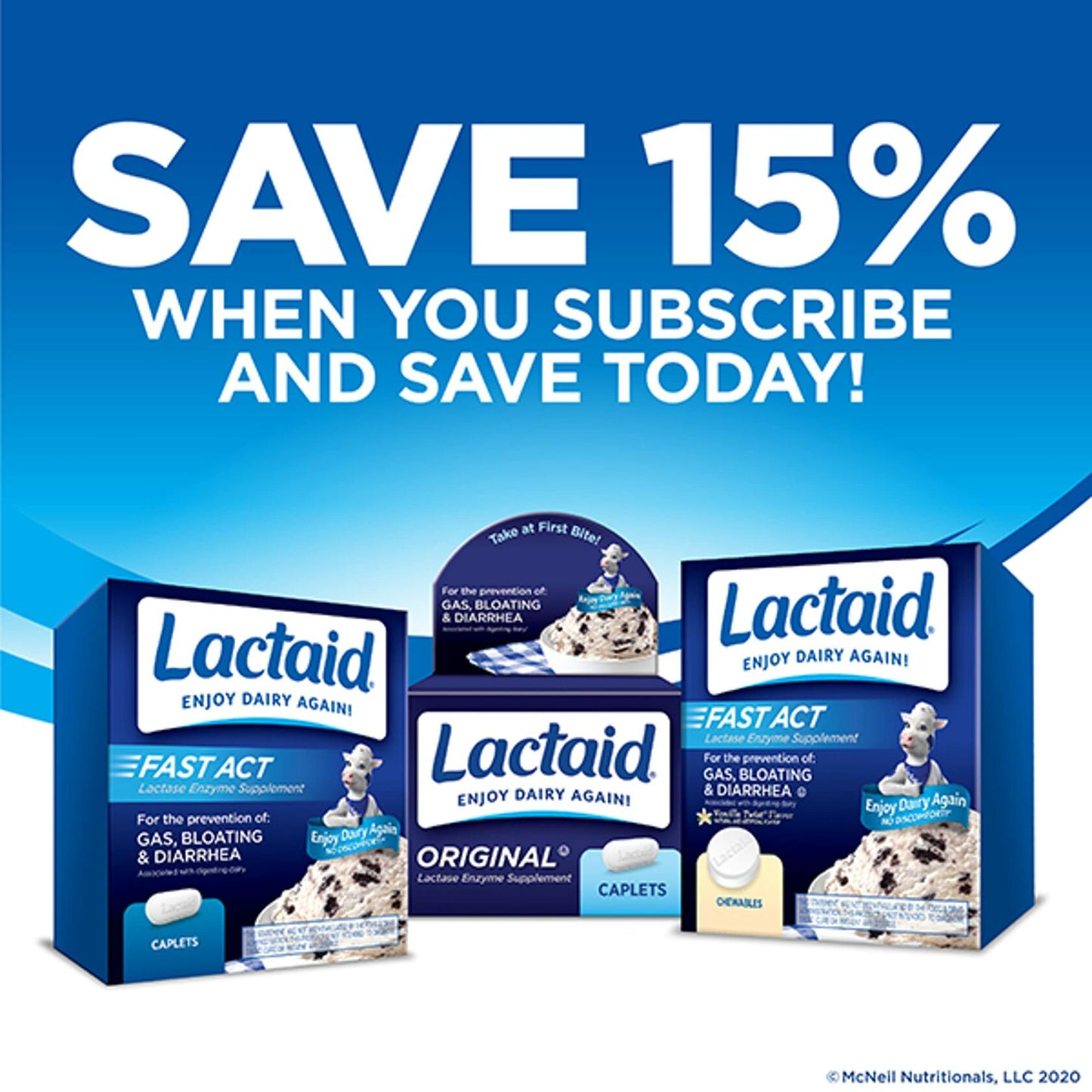 BestBy04/25 Lactaid Fast Act Lactose Intolerance Relief Chewables Vanilla 60 ct