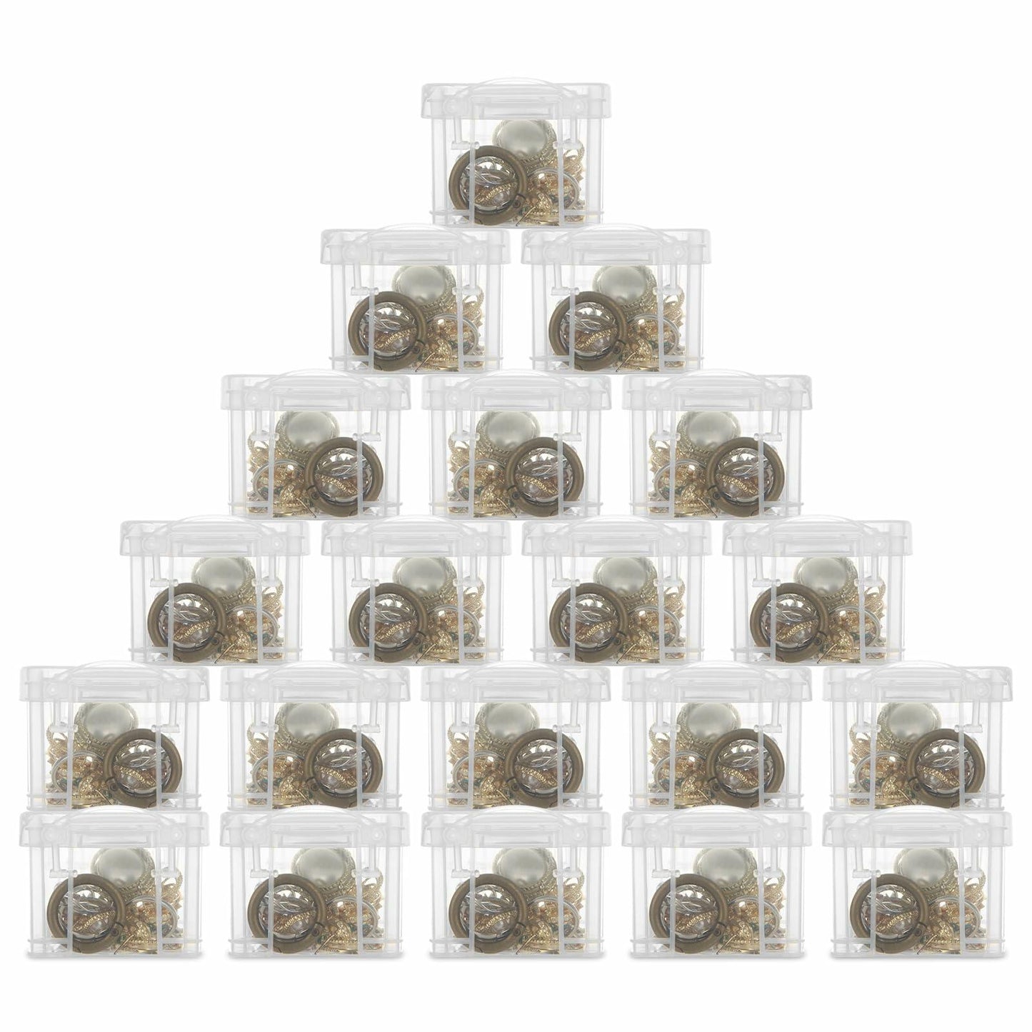 GBACHOOSE 20PCS Small Stackable Storage Containers with Lids 3.5x2.5x2"