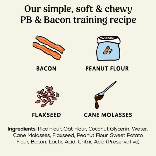 BestBy07/25 Poke's Bac'n Me Crazy Dog Treats Bacon Peanut Butter 6 oz