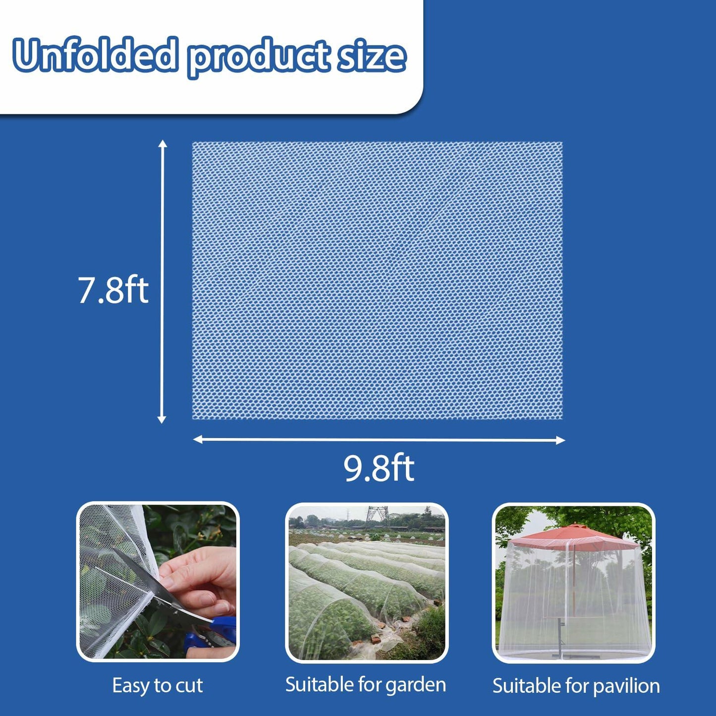 Daksha Ultra Fine White Garden Netting 2.4x3m 7.8x9.8ft Mosquito Plant Cover