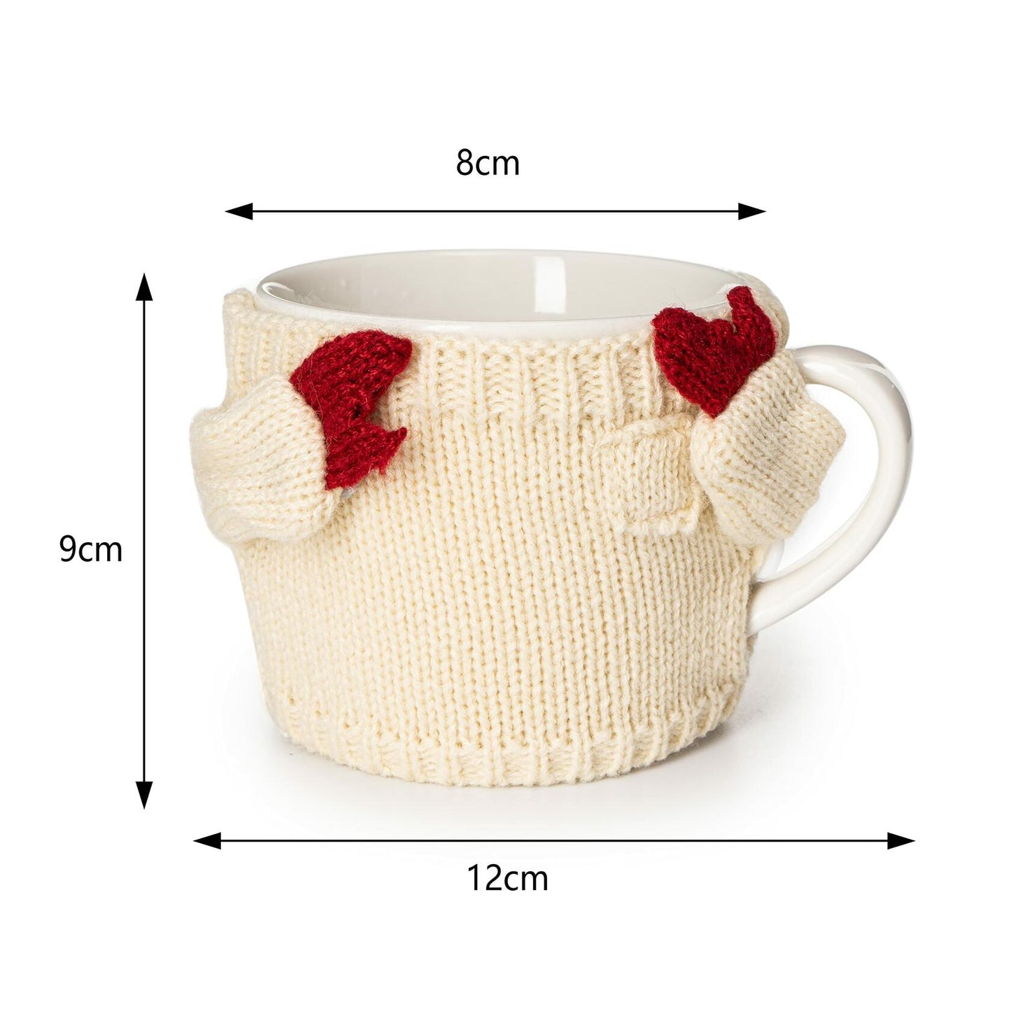 Sweater Mug Winter Cozy 14oz Red White Gloves Tree Holiday Gift