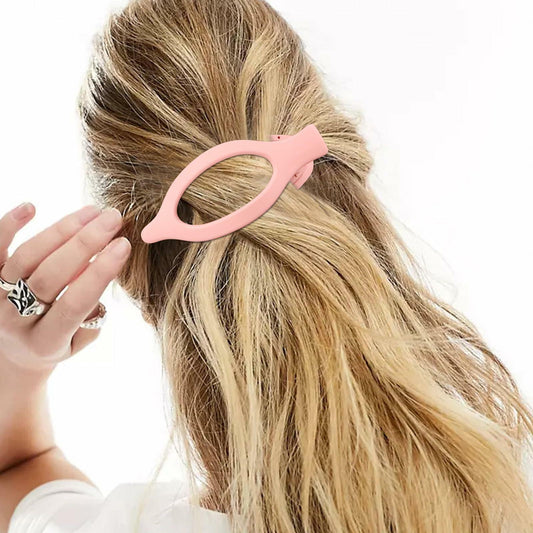 Velscrun Alligator Hair Clips Large Matte Pink 4Pcs Thick Thin Hair
