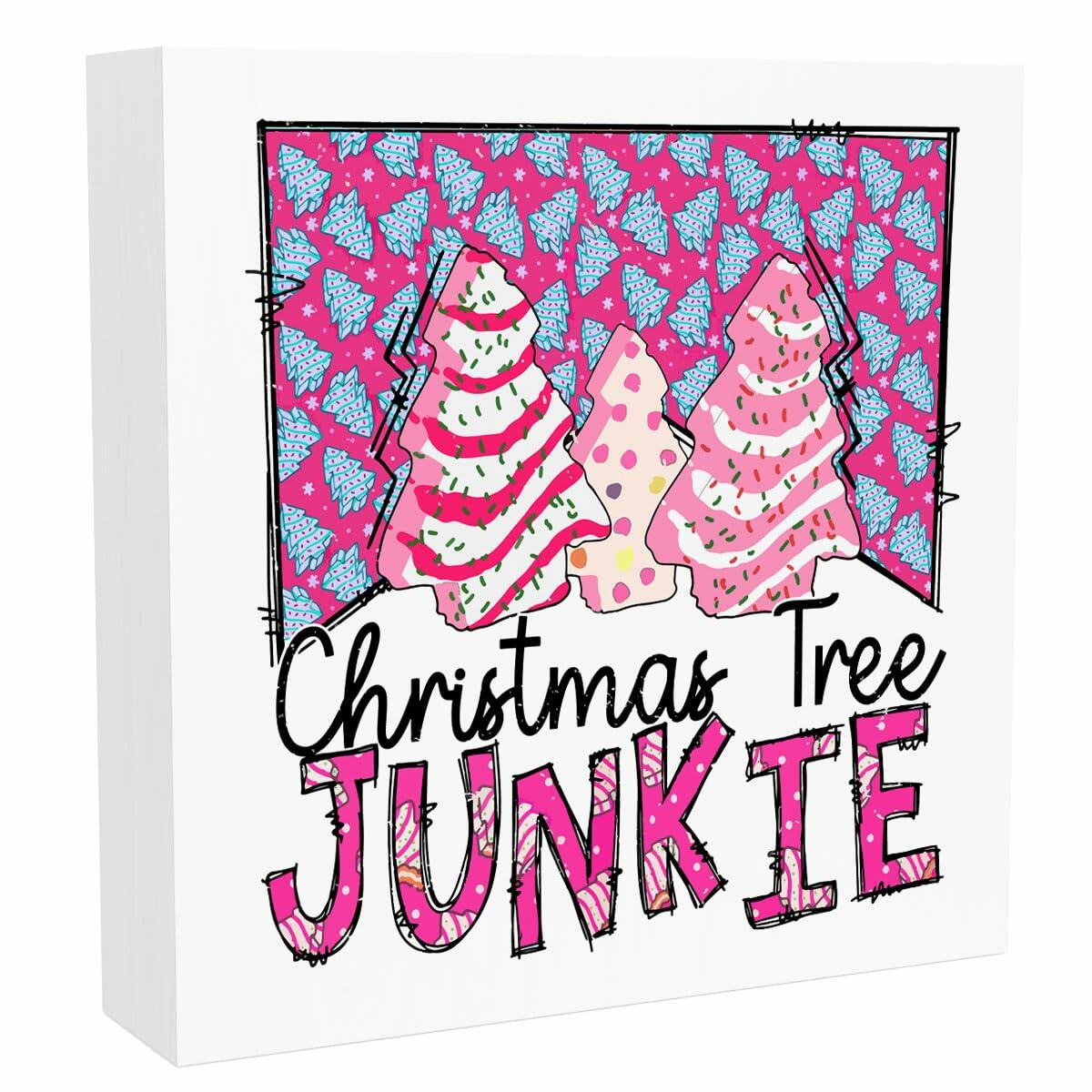 Pink Christmas Tree Decorations Funny Merry Xmas Decor 5x5 inches